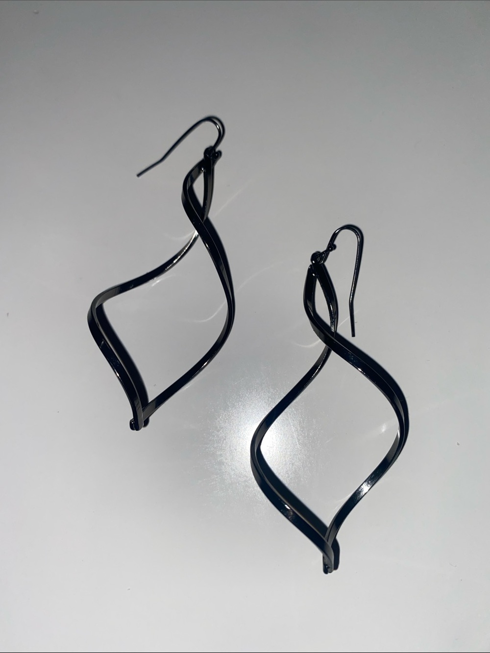 90s Silver Gunmetal Dangle Earrings